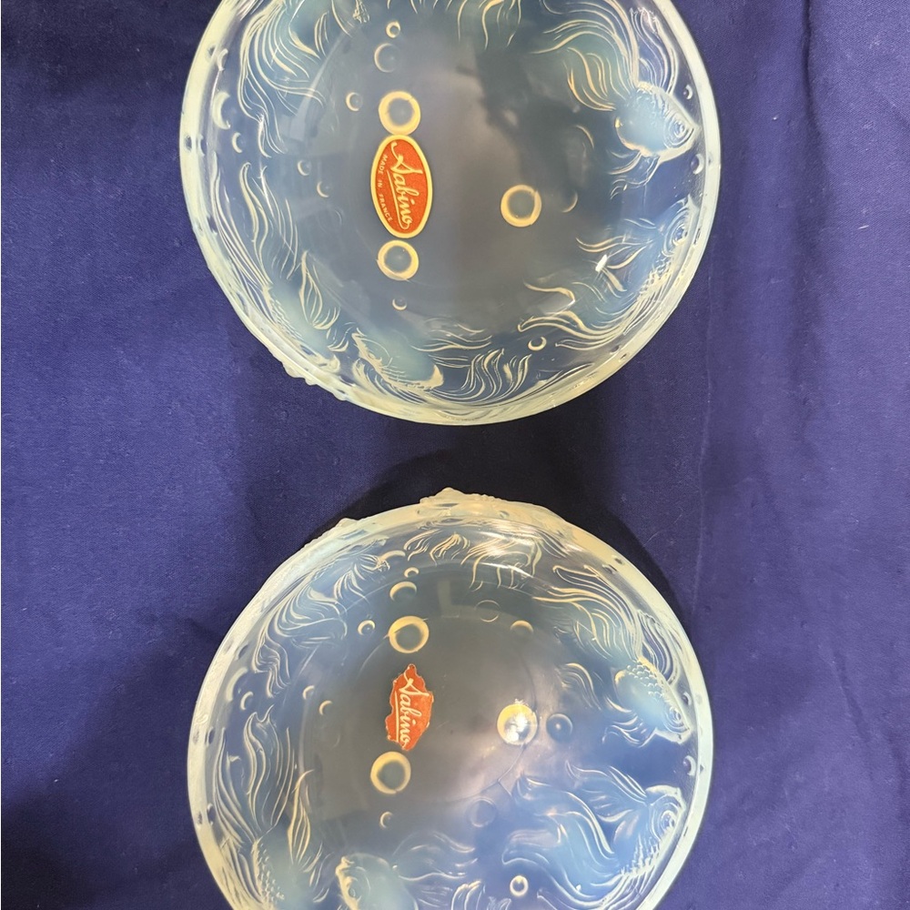 Sabino Paris Opalescent Glass “Naiades / Sea Nymphs” Bowls – Authentic Vintage